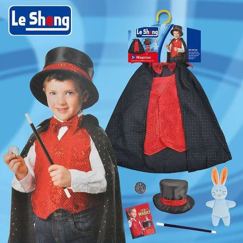 Unisex Kids Black Red Bandana Vest Magician Halloween Costume 3-8 - SophiasStyle.com
