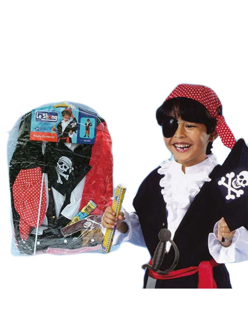 Unisex Kids Black Pirate Dress Up Halloween Costume 3-7 - SophiasStyle.com