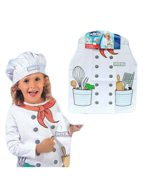 Unisex Kids White Chef Halloween Vest Hat Costume 3-8 - SophiasStyle.com