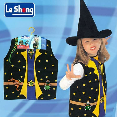 Big Girls Multi Color Witch Halloween Vest Hat Costume 3-8 - SophiasStyle.com