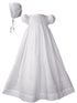 Baby Girls White Cotton Hand Smocked Embroidered Bonnet Christening Gown 3-24M - SophiasStyle.com