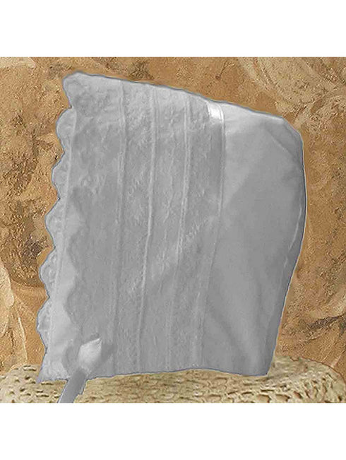 Baby Girls White Cotton Venice Lace Short Sleeved Hat Christening Gown 0-12M - SophiasStyle.com