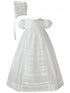 Baby Girls White Cotton Venice Lace Short Sleeved Hat Christening Gown 0-12M - SophiasStyle.com