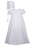 Baby Girls White Cotton Victorian Style Bonnet Christening Dress Gown 0-12M - SophiasStyle.com