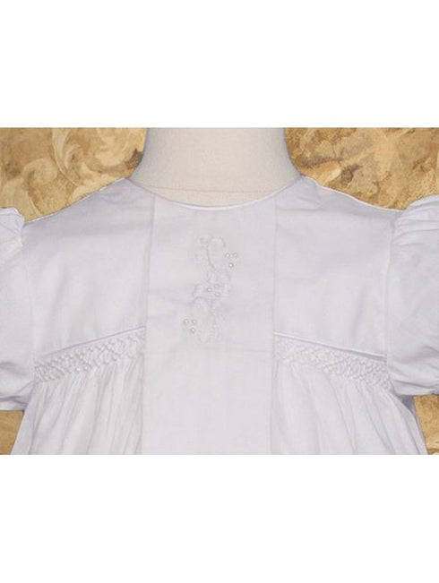 Baby Girls White Cotton Victorian Style Bonnet Christening Dress Gown 0-12M - SophiasStyle.com