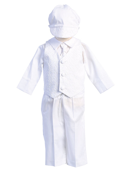 Lito Baby Boys White Embroidered Vest Pants Corey Christening Outfit 0-18M - SophiasStyle.com