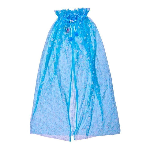 Little Girls Blue Frozen White Snowflake Halloween Cape 2-7 - SophiasStyle.com