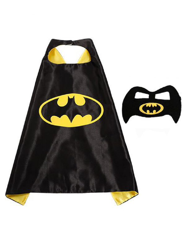 Unisex Toddler Black Yellow Bat Man Halloween Cape Mask Set One Size - SophiasStyle.com