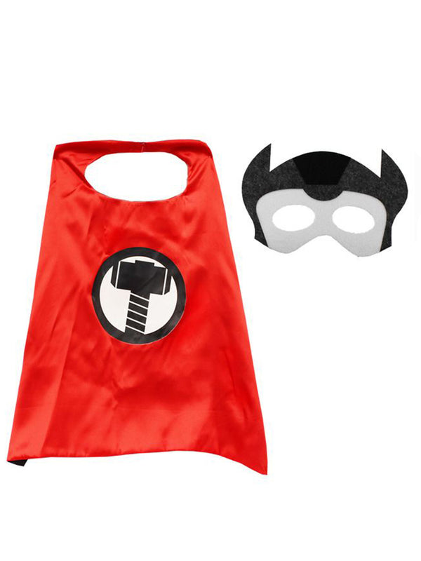 Unisex Toddler Red Black White Thor Halloween Cape Mask Set One Size - SophiasStyle.com