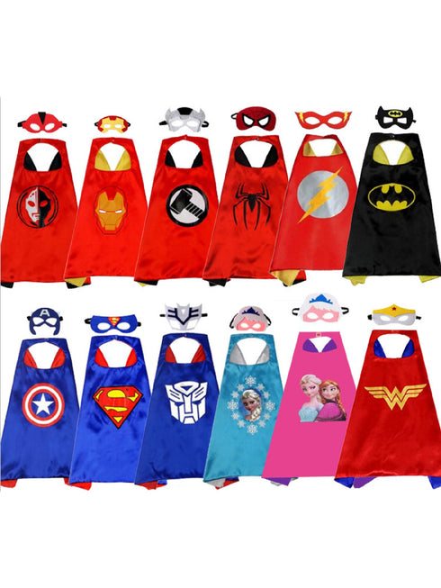 Unisex Toddler Red Dark Yellow Iron Man Halloween Cape Mask Set One Size - SophiasStyle.com