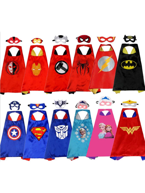 Unisex Toddler Black Yellow Bat Man Halloween Cape Mask Set One Size - SophiasStyle.com