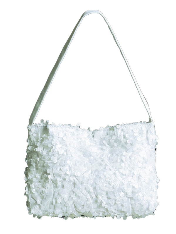 Lito Girls White Ribbon Flower Tulle Communion Purse - SophiasStyle.com