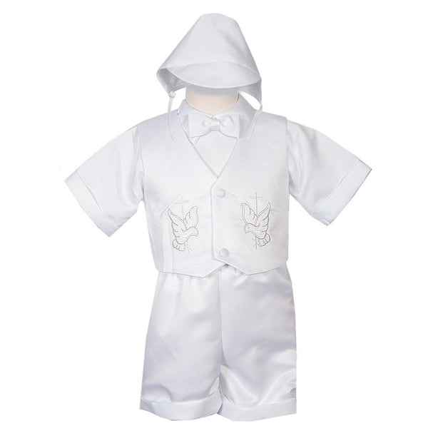Rafael Collection Baby Boys 4 pc Cross Dove Vest Hat Baptism Outfit 3-24M - SophiasStyle.com