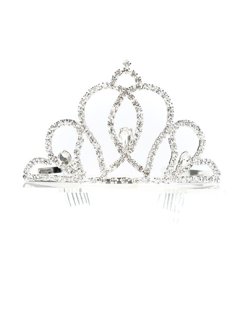 Cinderella Couture Girls Silver Rhinestone Flower Girl Wedding Pageant Tiara - SophiasStyle.com