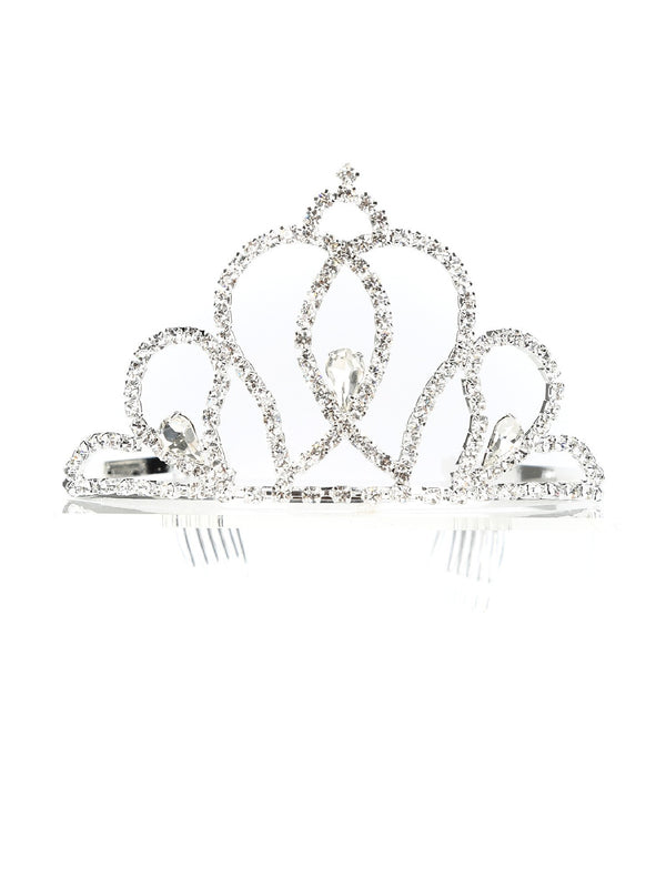 Cinderella Couture Girls Silver Rhinestone Flower Girl Wedding Pageant Tiara - SophiasStyle.com