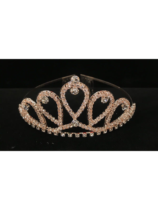 Cinderella Couture Girls Rose Gold Cubic Zirconium Dazzling Tiara - SophiasStyle.com
