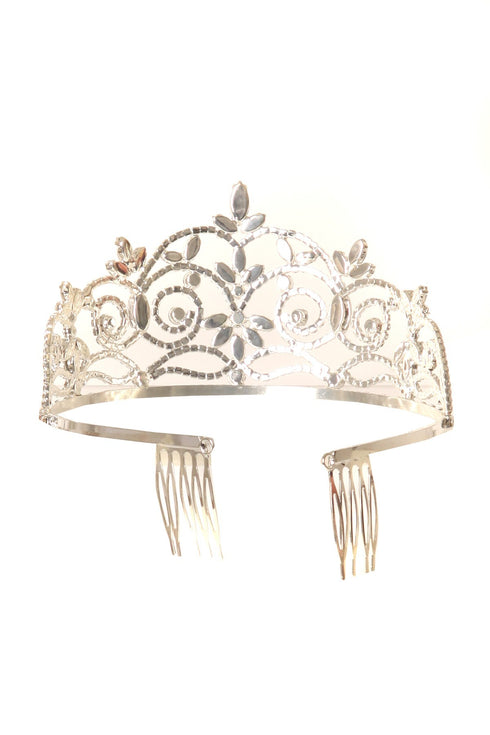 Cinderella Couture Girls Silver Delicate Rhinestone Wedding Pageant Tiara - SophiasStyle.com