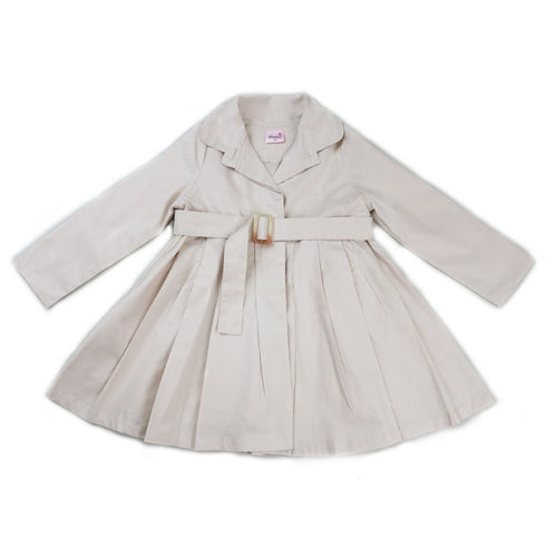 Girls Ivory Crease Wind-Resistant Belted Coat S (9-24M)-XL (6-8) - SophiasStyle.com