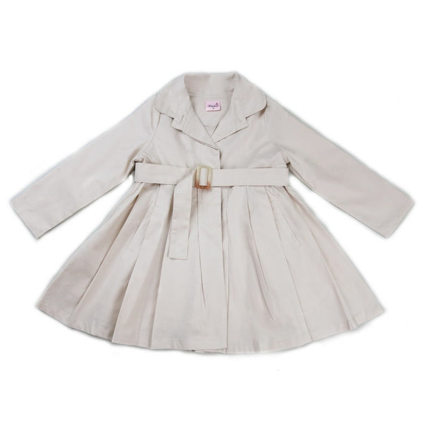 Girls Ivory Crease Wind-Resistant Belted Coat S (9-24M)-XL (6-8) - SophiasStyle.com