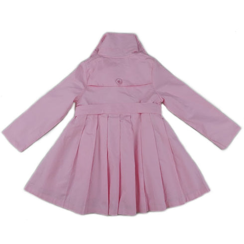 Girls Pink Crease Wind-Resistant Belted Coat S (9-24M)-XL (6-8) - SophiasStyle.com