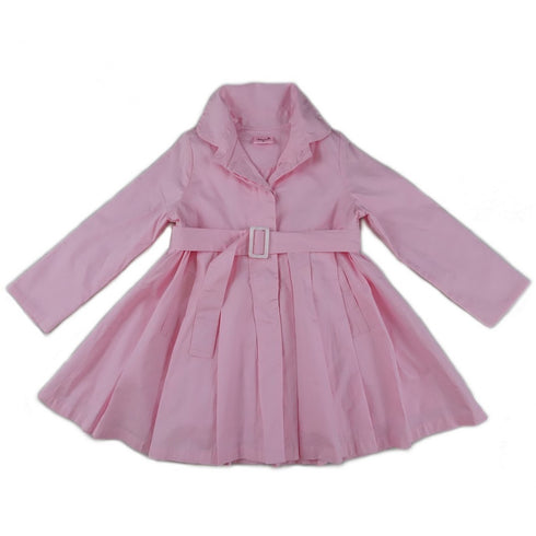 Girls Pink Crease Wind-Resistant Belted Coat S (9-24M)-XL (6-8) - SophiasStyle.com