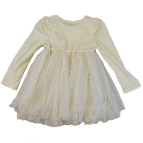 Girls Ivory Lace Covered Long Sleeved Dress S (9-24M)-XL (6-8) - SophiasStyle.com