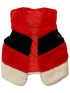 Girls Red Black White Panel Soft Plush Sleeveless Vest 9M-8 - SophiasStyle.com