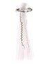 Girls White Floral Embellished Crown Tulle Communion Flower Girl Veil - SophiasStyle.com