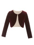 Crayon Kids Girls Long Sleeve One Button Velvet Bolero Sweater 8-14 - SophiasStyle.com