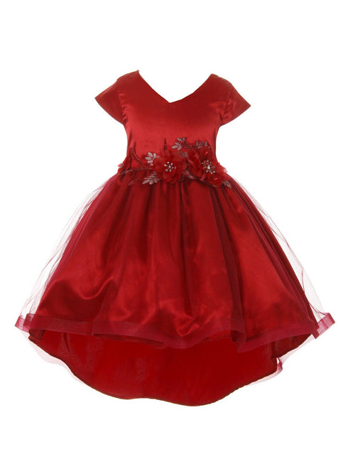 Just Kids Girls Tulle High-Low Sparkle Flower Christmas Dress 2T-14 - SophiasStyle.com