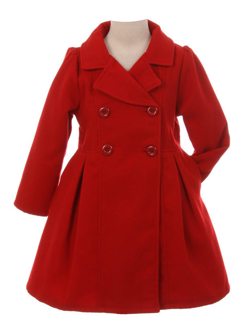 Crayon Kids Girls Long Sleeve Button Up Winter Dress Coat 2T-16 - SophiasStyle.com