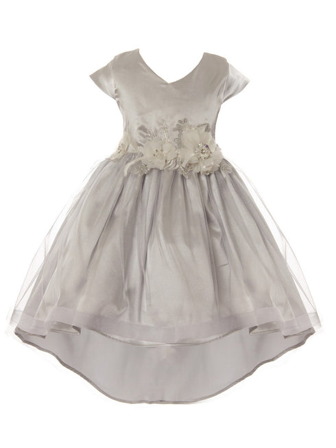 Just Kids Girls Tulle High-Low Sparkle Flower Christmas Dress 2T-14 - SophiasStyle.com