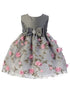 Crayon Kids Baby Girls Silver Floral Print Bow Easter Flower Girl Dress 6-24M - SophiasStyle.com