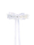 Kids Dream White Floral Pearl Rhineston Bow Crown - SophiasStyle.com