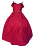 Little Girls Red Metallic Off Shoulder Flower Girl Dress 2-6 - SophiasStyle.com