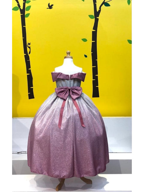 Little Girls Blush Silver Two Tones Gradation Metallic Flower Girl Dress 2-6 - SophiasStyle.com