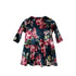 Petite Adele Girls Blue Floral Print Velvet Long Sleeve Christmas Dress 2T-8 - SophiasStyle.com