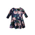 Petite Adele Girls Purple Floral Print Velvet Long Sleeve Christmas Dress 2T-8 - SophiasStyle.com