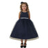 Big Girls Navy Rhinestone Tulle Junior Bridesmaid Dress 8-12 - SophiasStyle.com