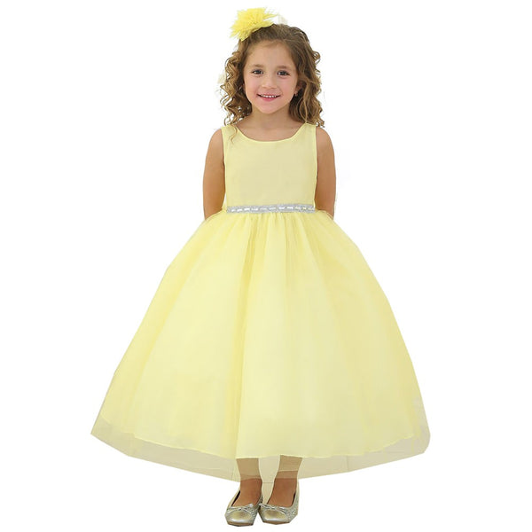 Little Girls Yellow Rhinestone Tulle Party Dress 2T-6 - SophiasStyle.com