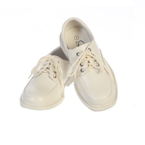 Lito Boys Ivory Matte Lace-Up Closure David Dress Shoes 7 Toddler-6 Kids - SophiasStyle.com