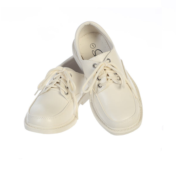 Lito Boys Ivory Matte Lace-Up Closure David Dress Shoes 7 Toddler-6 Kids - SophiasStyle.com