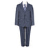 Little Boys Navy Blue Fancy 5 Piece Vest Jacket Pants Special Occasion Suit 2-7 - SophiasStyle.com
