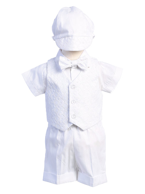 Lito Baby Boys White Embroidered Vest Shorts Diego Christening Outfit 0-24M - SophiasStyle.com