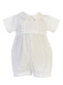 Swea Pea & Lilli Baby Boys White Cross Detail Christening Dominic Romper 0-18M - SophiasStyle.com