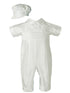 Baby Boys Ivory Silk Pleated Pants Pin Tuck Hat Christening Coverall 0-24M - SophiasStyle.com