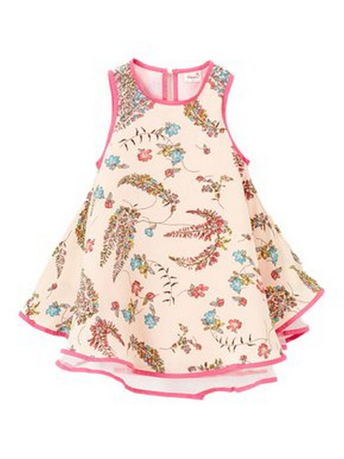 Baby Girls Coral Leaves Flower Print Swing Sleeveless Dress 9M-8 - SophiasStyle.com