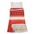 Big Girls Orange Tan Moana Inspired Print Sleeveless Dress 24M-8 - SophiasStyle.com