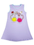 Girls Lavender Sequins Pompom Couple Cats Cotton Dress 9M-8 - SophiasStyle.com