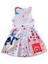 Girls Lavender Rainbow Unicorn Print Bow A-Line Cotton Dress 9M-8 - SophiasStyle.com